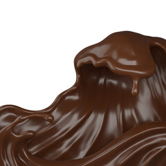 Chocolate splash with clipping path , 3D Rendering, 3D illustration