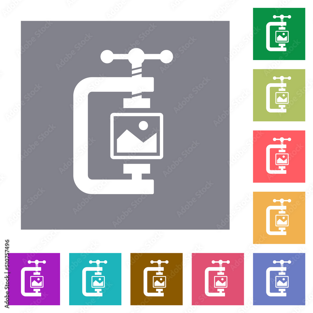 Poster image compression solid square flat icons