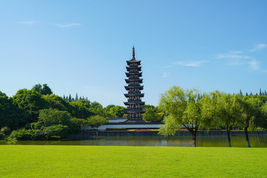 View of Songjiang Square Pagoda Garden in Shanghai China