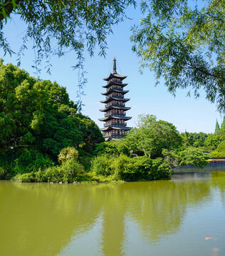 View of Songjiang Square Pagoda Garden in Shanghai China