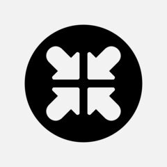 Minimize icon in solid style about user interface, use for website mobile app presentation