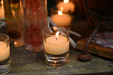 A relaxing night illuminated by candlelight