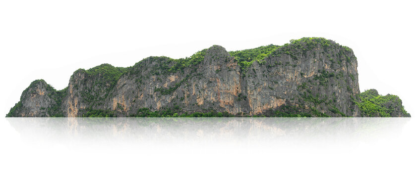 rock mountain isolate on white