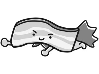 ベーコンのキャタクターのイラスト