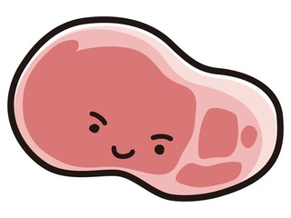 豚肉のキャタクターのイラスト