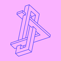 Logo. Impossible shape, optical illusion, vector. Optical art objects. Geometric figures. Line art.
