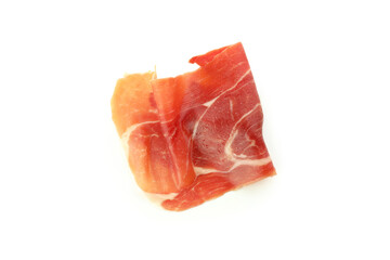 Delicious jamon meat isolated on white background