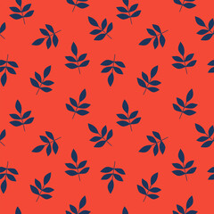 Modern trendy print with leaves and sprouts for fabric, paper, package, and ony surfaceVector botanical background. Colorful floral seamless pattern.