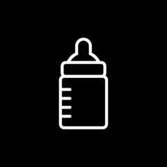 Baby feeding bottle icon isolated on dark background
