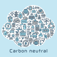 カーボンニュートラル　雲型のロゴ