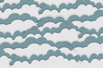 moon and stars in midnight .paper art style