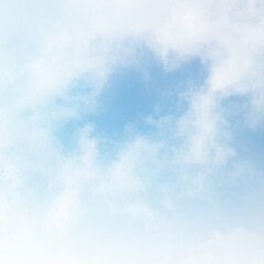 Fototapeta premium Blue sky with white cloud. The summer heaven is colorful clearing day Good weather and beautiful nature in the morning.