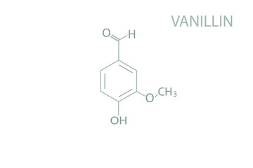Vanillin molecular skeletal chemical formula.	