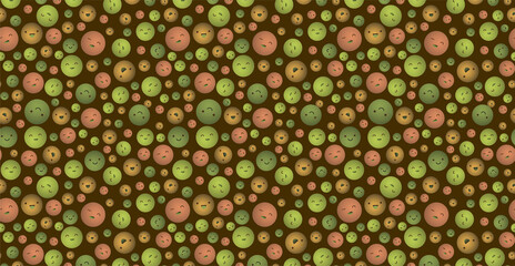 Cute cartoon doodles. Children's background from many emoticons. Suitable for posters, backgrounds, brochures, digital paper, etc.