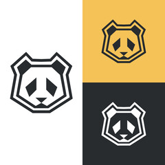 Premium panda bear face logo design © restu