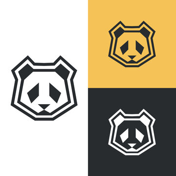 Premium panda bear face logo design