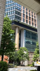 Modern office buildings at Tokyo Marunouchi commercial district, sunny weekday year 2022 June 13th, Japan
