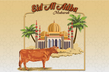 Eid Al Adha card design template premium eps