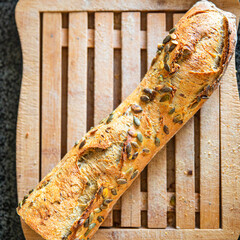 bread baguette fresh bakery fresh healthy meal food snack diet on the table copy space food...