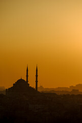 Turquie Istambul Islam mosqu&eacute;e coucher de soleil