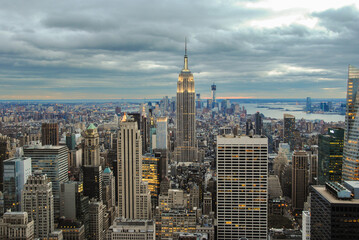 Naklejka na ściany i meble Etats Unis USA US Amerique New York Manhattan Empire state Building nuit soir
