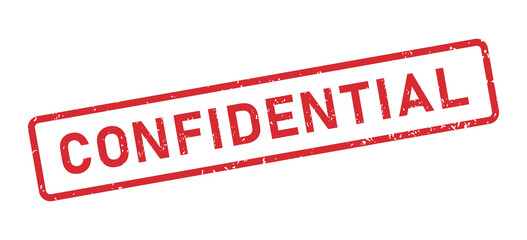 Grunge Confidential word rubber stamp. Confidential red sign sticker set. Grunge vintage square label. Vector illustration isolated on white background.
