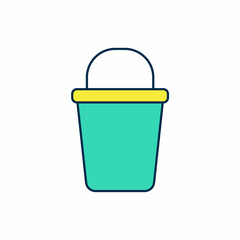 Filled outline Bucket icon isolated on white background. Cleaning service concept. Vector