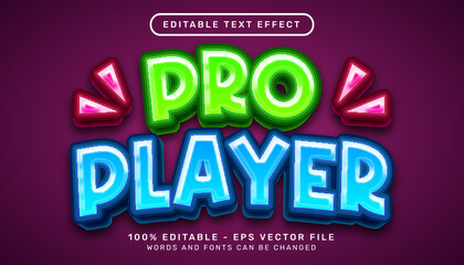 pro player 3d editable text effect template