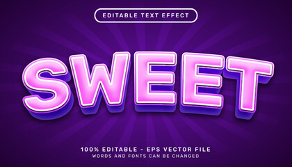 sweet 3d editable text effect template