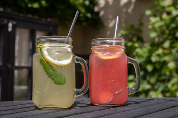 The tasty homemade summer lemonade