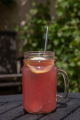 The tasty homemade summer lemonade