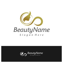 Obraz premium Beauty logo design vector template, Beauty logo concepts illustration.