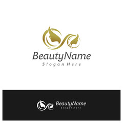 Fototapeta na wymiar Beauty logo design vector template, Beauty logo concepts illustration.