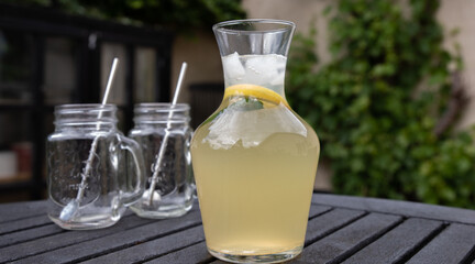 The tasty homemade summer lemonade