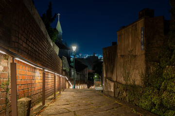 Night view from old alley in Nagasaki