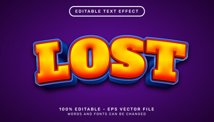 lost 3d editable text effect template
