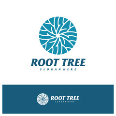 Tree Root logo design vector template, Tree logo concepts illustration.