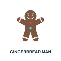 Gingerbread Man flat icon. Colored element sign from christmas collection. Flat Gingerbread Man icon sign for web design, infographics and more.