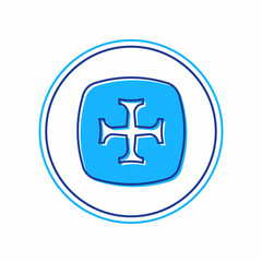 Fototapeta premium Filled outline Crusade icon isolated on white background. Vector