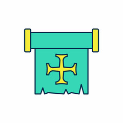 Filled outline Crusade icon isolated on white background. Vector