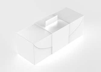 Blank product packaging paper cardboard box. 3d illustration.