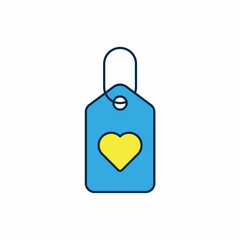 Filled outline Heart tag icon isolated on white background. Love symbol. Valentine day symbol. Vector