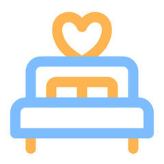 bed colored line icon