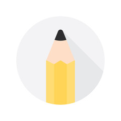 Fototapeta premium Yellow pencil icon. Flat vector illustration.