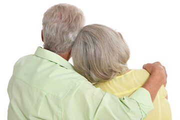 Perfect old couple on a white background