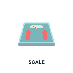 Scale flat icon. Colored element sign from hospital collection. Flat Scale icon sign for web design, infographics and more.