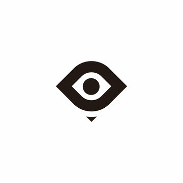 Eye and diamond geometric symbol simple logo vector