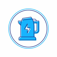 Filled outline Electric kettle icon isolated on white background. Teapot icon. Vector