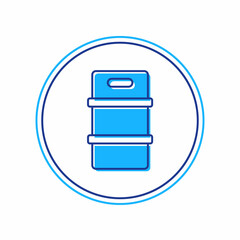 Filled outline Metal beer keg icon isolated on white background. Vector