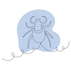 tick drawing by one continuous line, sketch vector
